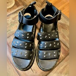 Dr. Martens Clarissa II Quad Leather Studded Gladiator Platform Sandals, Sz 6